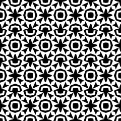 Black and white seamless pattern with abstract shapes. Repeat pattern for fashion, textile design,  on wall paper, wrapping paper, fabrics and home decor.