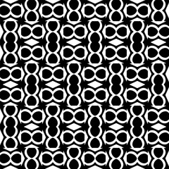 Black and white geometric seamless pattern with abstract shapes. Repeat pattern for fashion, textile design,  on wall paper, wrapping paper, fabrics and home decor.