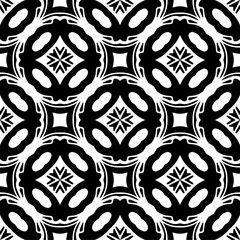 Black and white geometric seamless pattern with abstract shapes. Repeat pattern for fashion, textile design,  on wall paper, wrapping paper, fabrics and home decor.