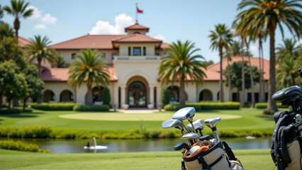Professional Golf Equipment at Mediterranean-Style Elite Clubhouse