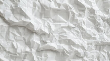Obraz premium a piece of white paper crumpled with a delicate grid overlay