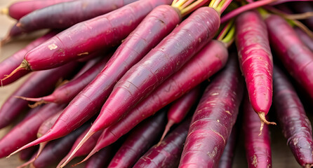 Deep purple carrots with a sweet flavor. Unique and colorful aesthetic