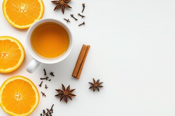 Aromatic Spiced Orange Tea Flat Lay Cozy Autumn Winter Drink Recipe