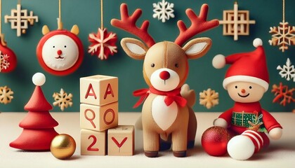 christmas card with santa claus
