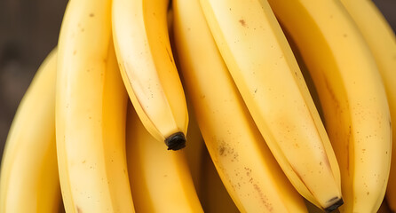 Soft yellow bananas with speckled skins. Sweet and tropical composition