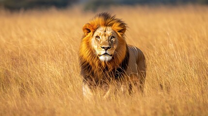Majestic Lion Caesar in Golden Masai Grass