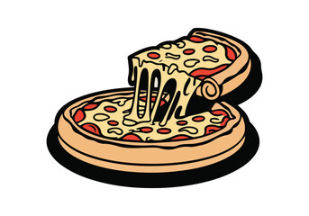 National Deep Dish Pizza Day Vector Set | Pizza Illustration, Cute Pizza Slice, Chef Holding Pizza, Typography Art, Food Clipart | Solid Colors, No Gradients