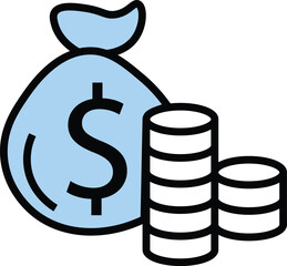 Colorful Blue Line Finance Icon