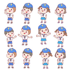Cartoon Little Boy Scout Character.