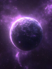 Obraz premium Purple Cosmic Earth in Deep Space