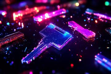 Title: A collection of broken, floating digital keys scattered across an empty void, symbolizing the fight against ransomware and the devastating loss of encrypted data