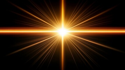 Vibrant Orange and Yellow Star Burst on Dark Background with Radiating Light Rays Dramatic and Bright Energy