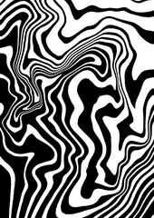 Black and White Groovy Abstract Liquid Textures Background