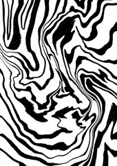Black and White Groovy Abstract Liquid Textures Background