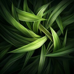 Obraz premium Intricate Green Leaves Pattern