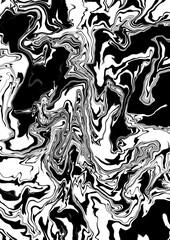 Black and White Groovy Abstract Liquid Textures Background