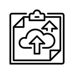 Clipboard with Cloud Upload line icon. Universal creative premium symbol. Vector sign icon logo template. Vector illustration