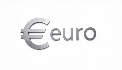 Obraz premium E-Euro symbol with metallic texture, financial concept showcase