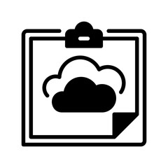 Clipboard with Cloud line icon. Universal creative premium symbol. Vector sign icon logo template. Vector illustration