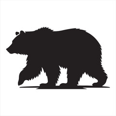 Obraz premium grizzly bear silhouette vector illustration design 