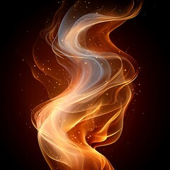 Fiery Abstract Swirl for Dark Background.