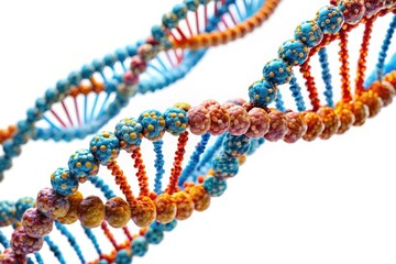3D Rendered DNA Spiral: Closeup Genetics Molecular Biology Image