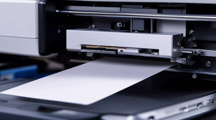 Slip exit from thermal printer in action during printing process Generative AI