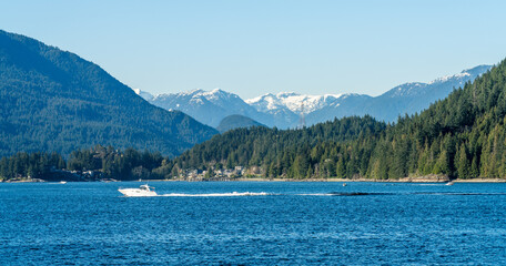 Burrard Inlet. Barnet Marine Park. Burnaby, British Columbia, Canada.