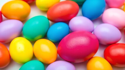 Pile of colorful Easter eggs