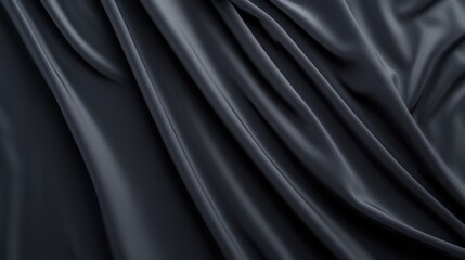 Obraz premium A rich black fabric draped smoothly to showcase the luxurious texture of velvet in an elegant and stylish presentation