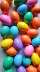 Pile of colorful Easter eggs
