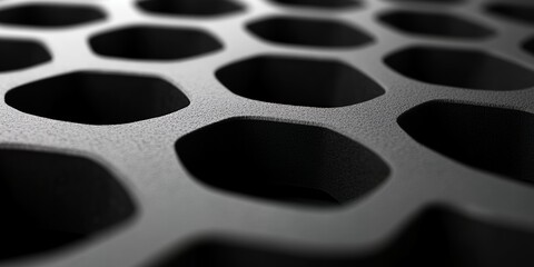 Obraz premium Abstract Hexagon Pattern Texture Background Dark Grey Industrial Design