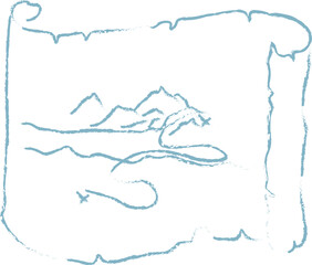 A hand drawn illustration of a treasure map
