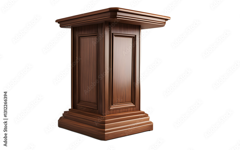 Aufkleber A wooden lectern with an angled top for reading, isolated on a empty plain background