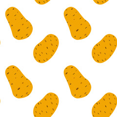 Fun and playful orange potato pattern on a white background for cheerful design projects