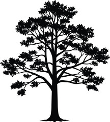Fototapeta premium Black Silhouette Tree Vector
