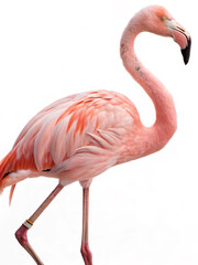 pink flamingo isolated on white
