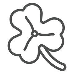 Trefoil leaf clover line icon, saint Patrick day concept. Vector graphics. Leaf with three pestle sign on white background, outline style icon for mobile or web design.