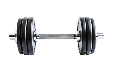 Naklejka premium Close-up of a heavy dumbbell, perfect for fitness and weightlifting imagery. Transparent background.