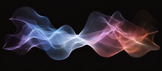 Fototapeta premium Abstract colorful wave flowing on black background.
