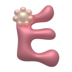 Cute Letter E with flowers