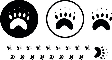 Obraz premium Paw print silhouette. Isolated paw print on white background