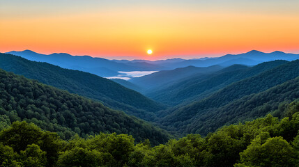 Fototapeta premium Breathtaking Sunrise Over the Appalachian Mountains