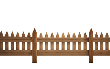 Obraz premium A wooden picket fence with a natural finish, isolated on a empty plain background
