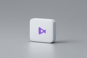 3D Rendered Twitch Icon in a White Rounded Square on a Gray Background