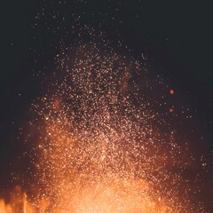 fire sparkling lights abstract with dark background