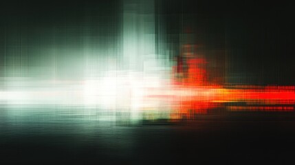 Abstract Red and Green Light Streaks Digital Art
