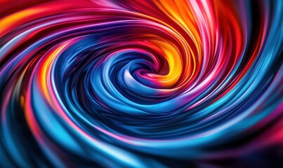 Abstract Composition of Swirling Fractal Patterns with Luminous Digital Effects