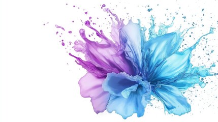 Dynamic splash of colorful liquid art studio graphic design creative environment close-up view abstract concept