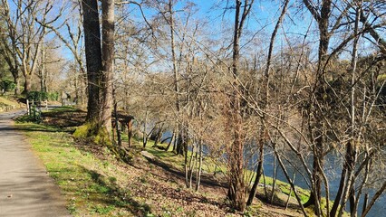 Mouleydier, voie verte, P&eacute;rigord Pourpre, Dordogne, Nouvelle Aquitaine, France Europe